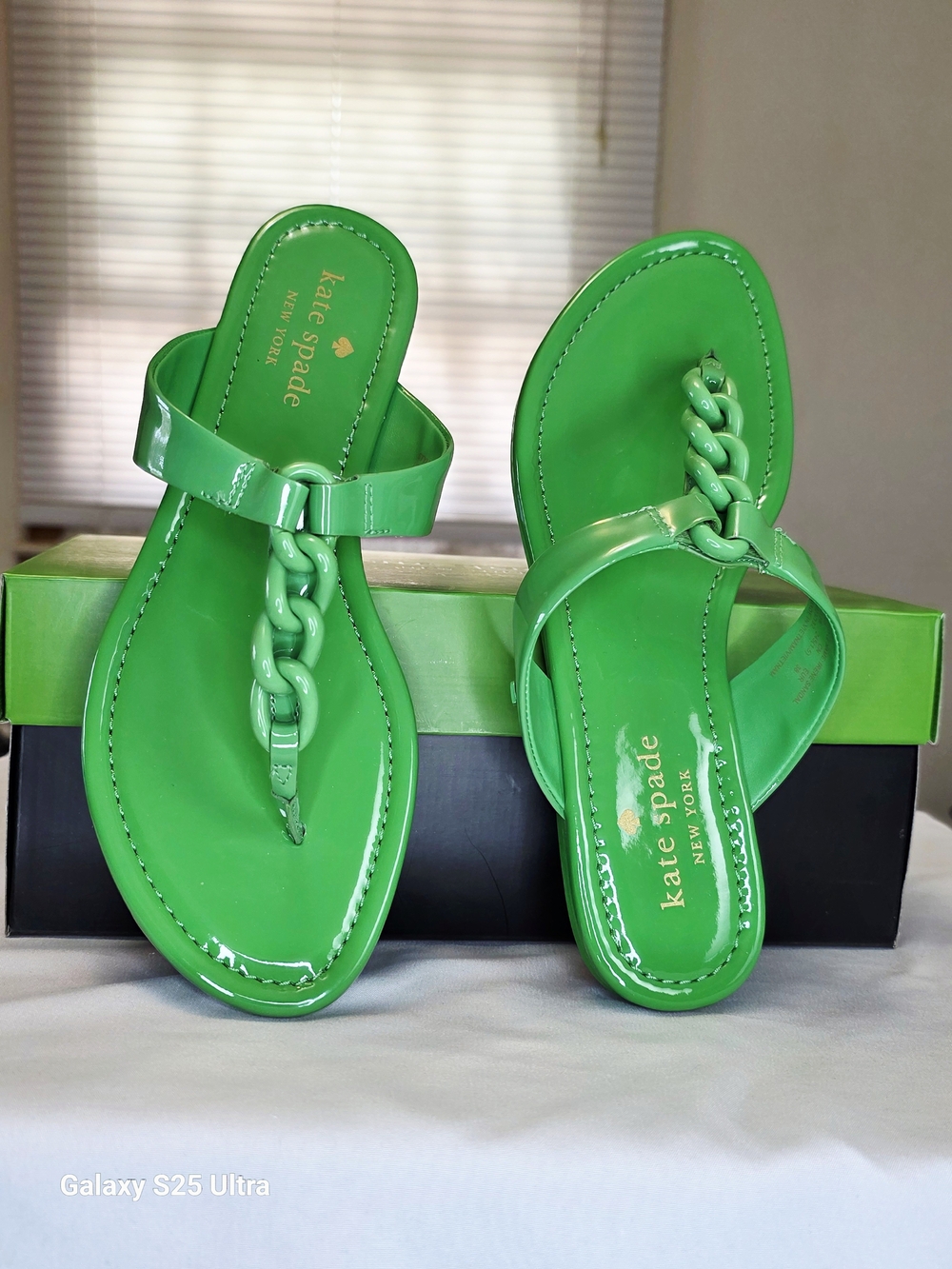 Kate Spade Patent Irene Sandals In Fresh Greens Size 7.5B - Picture 5 of 9